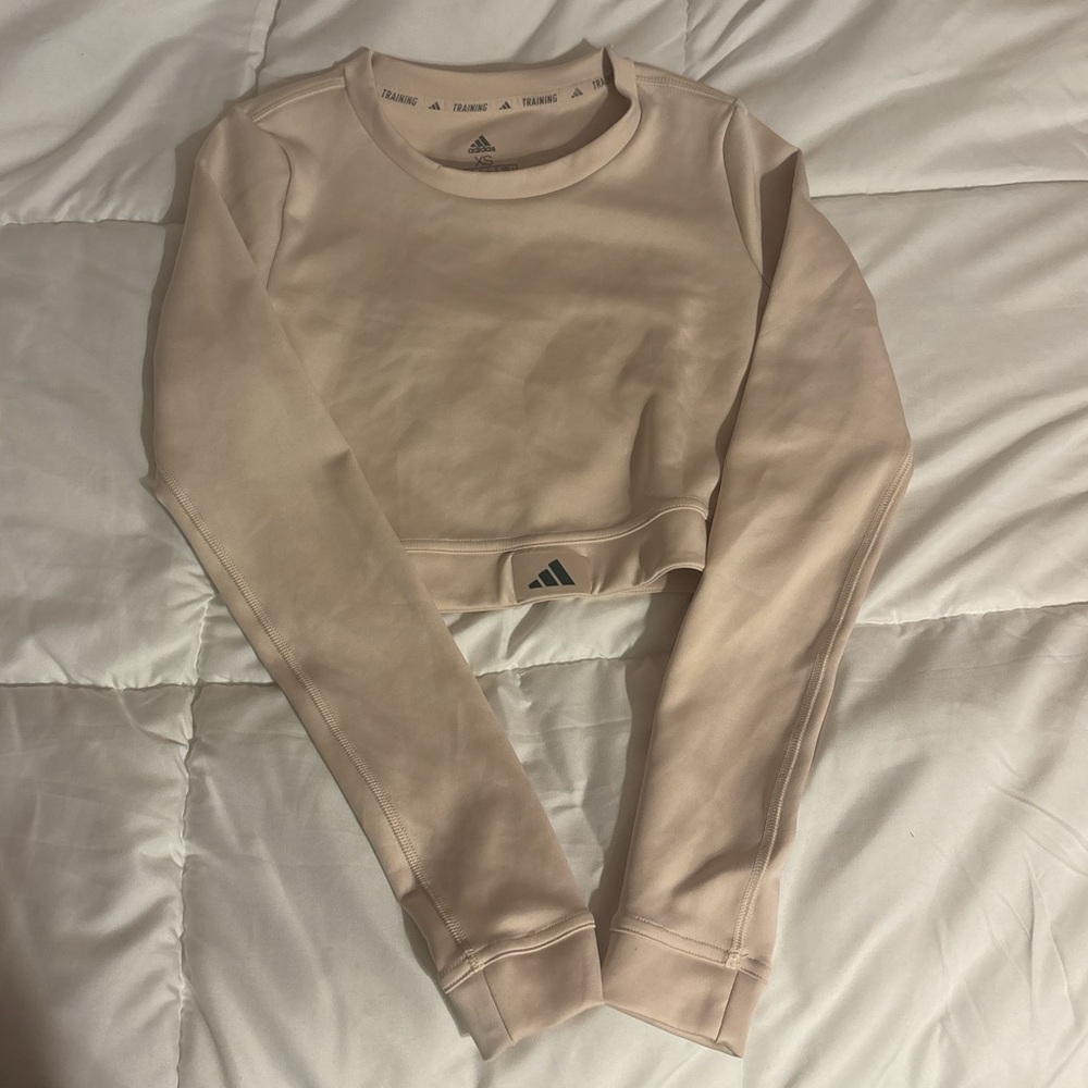 Tan adidas workout top